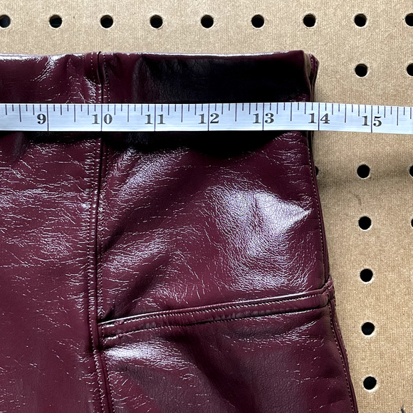 NWOT Spanx Leggings Womens Large Burgundy Red Faux Patent Leather 20301R Ruby - Picture 8 of 9